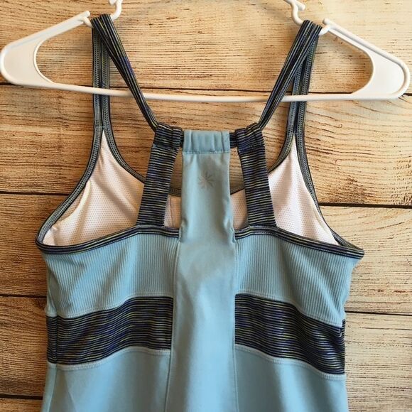 ATHLETA PRASADA RACER BACK TANK TOP IN TEAL - Picture 6 of 7